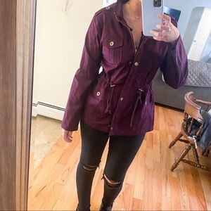 Military Anorak Jacket in Plum NWOT